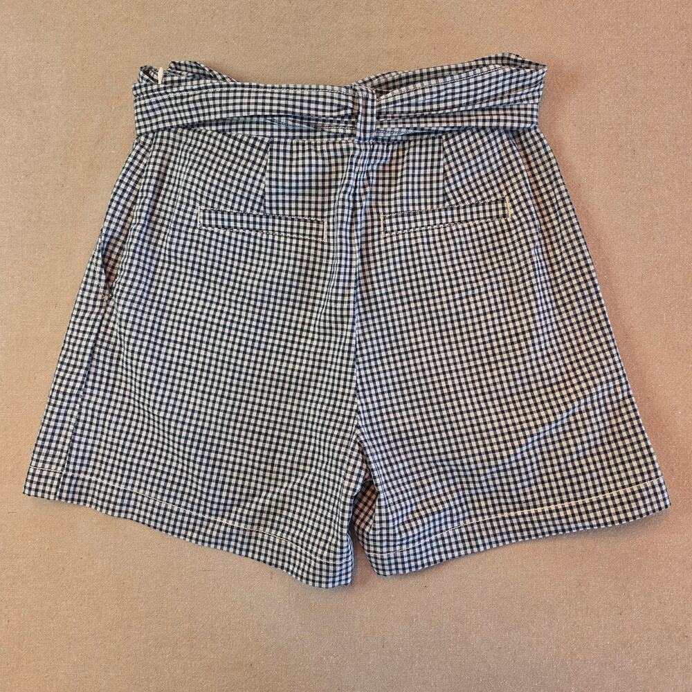 Cartonnier Anthropologie Gingham Tie-Waist Shorts Black & White Sz 2 - Picture 5 of 5